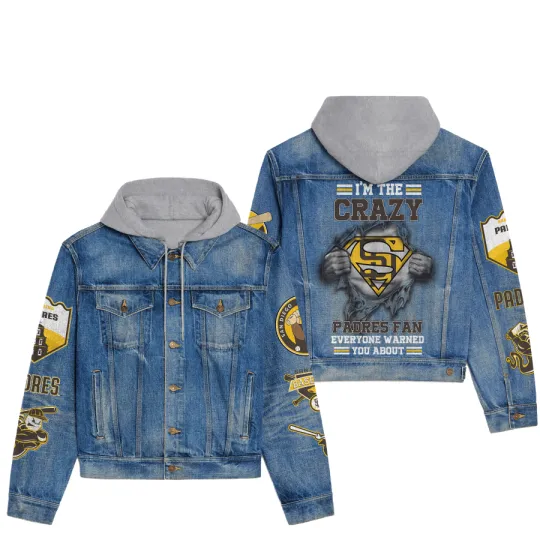 Discover San diego Padress Premium Hooded Denim Jacket New Collection