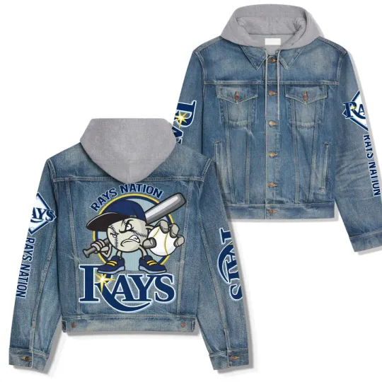 Discover Tampa Bay Rayss Premium Hooded Denim Jacket New Collection AZBTHDJ000535