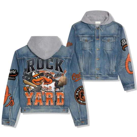 Discover Baltimore Orioless Premium Hooded Denim Jacket New Collection AZBTHDJ000540