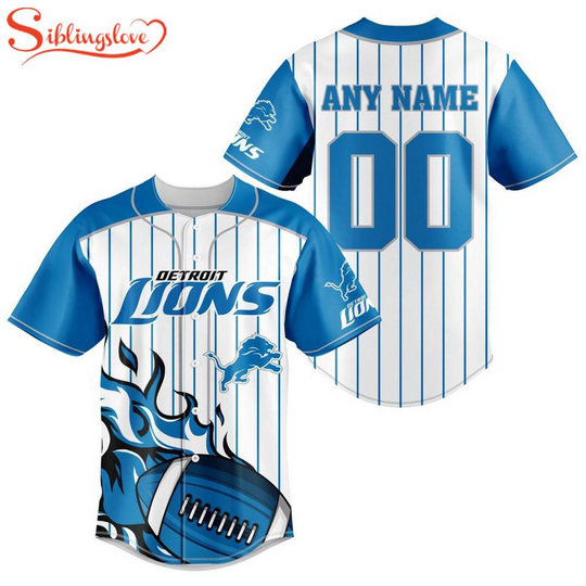 Custom Name And Number Detroit Lions football Football Baseball Jersey