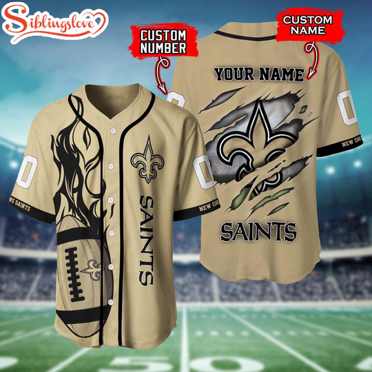Custom Name And Number New Orleans Saints football Baseball Jersey Shirt
