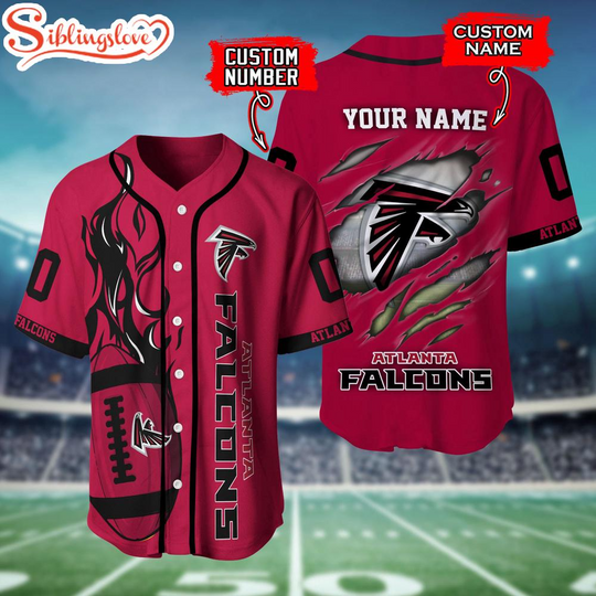 Discover Custom Name And Number Atlanta Falcons football Baseball Jersey Shirt