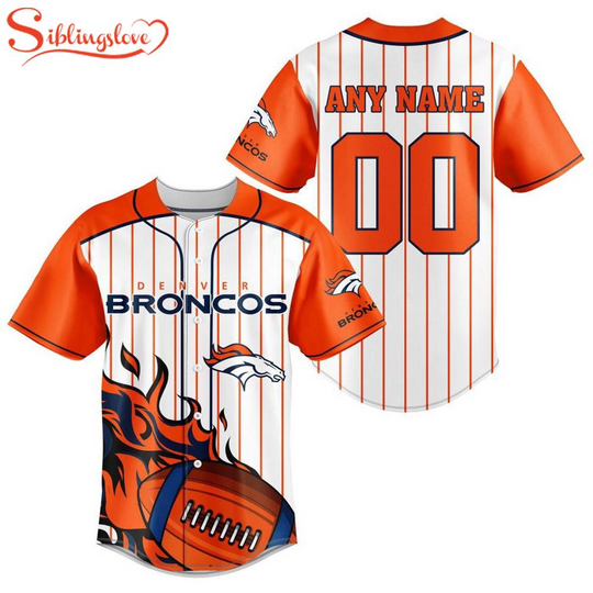 Custom Name And Number Denver Broncos football Football Baseball Jersey