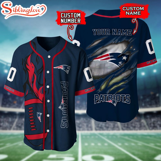 Custom Name And Number New England Patriots football Baseball Jersey Shirt