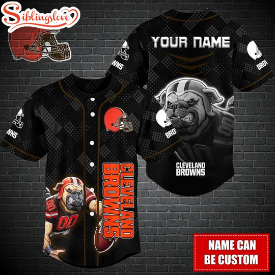 Custom Name football Cleveland Browns Mascot Baseball Jersey