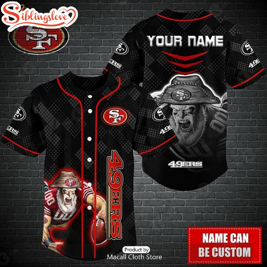 Custom Name football San Francisco 49ers Mascot Baseball Jersey