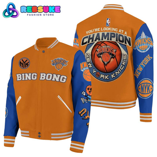 New York Knicks Bing Bong Champions Baseball Jacket