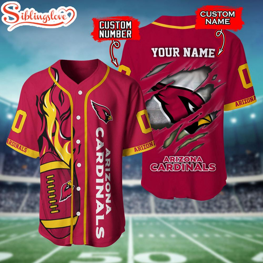 Discover Custom Name And Number Arizonna Cardinals football Baseball Jersey Shirt