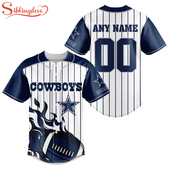 Custom Name And Number Dallas Cowboys football Football Baseball Jersey