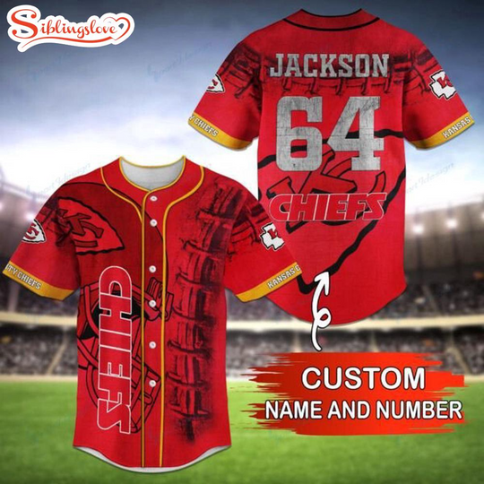 Custom Name And Number football Team Kansas City Chiefs Baseball Jersey Shirt