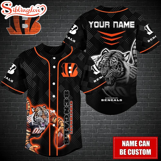 Discover Custom Name football Cincinnati Bengals Mascot Baseball Jersey