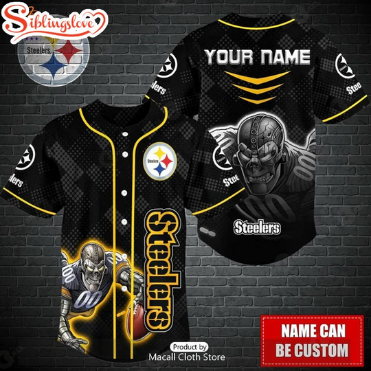 Discover Custom Name football Pittsburgh Steeler Mascot Baseball Jersey