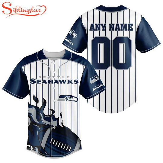 Custom Name And Number Seattle Seahawks football Football Baseball Jersey
