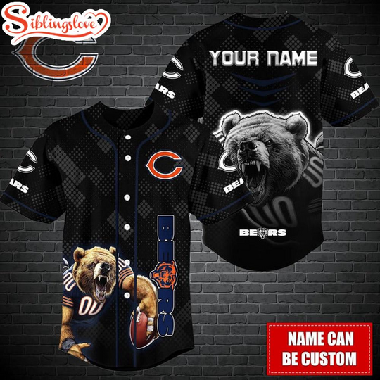 Custom Name football Chicago Bears Mascot Baseball Jersey