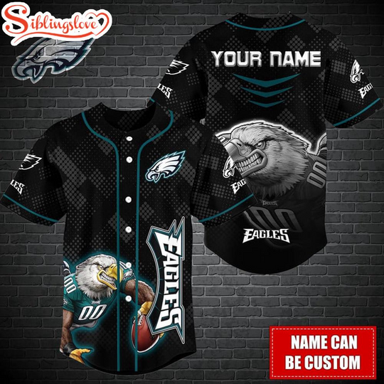 Custom Name football Philadelphia Eagles Mascot Baseball Jersey