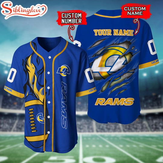 Discover Custom Name And Number Los Angeles Rams football Baseball Jersey Shirt