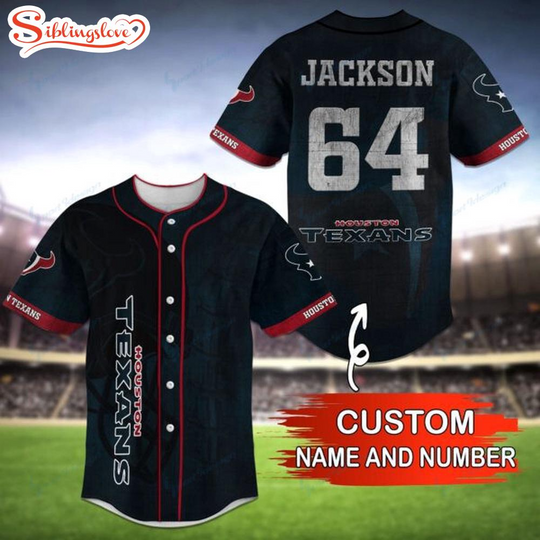 Custom Name And Number football Team Houston Texans Baseball Jersey Shirt