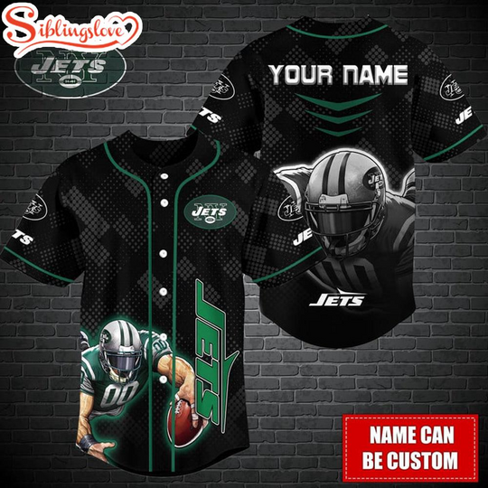 Discover Custom Name football New York Jets Mascot Baseball Jersey