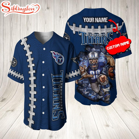 Discover Custom Name Tennessee Titans football Mascot 3D Baseball Jersey Shirt