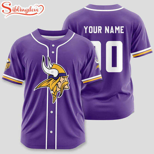 Custom Name And Number Minnesota Vikings football Sport Baseball Jersey
