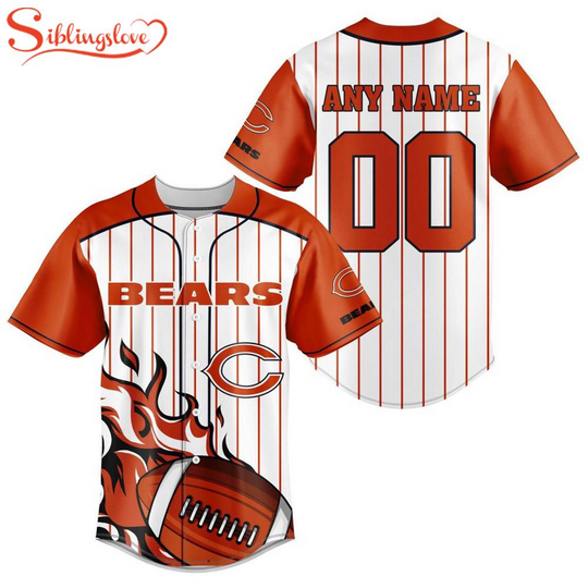 Custom Name And Number Chicago Bears football Football Baseball Jersey