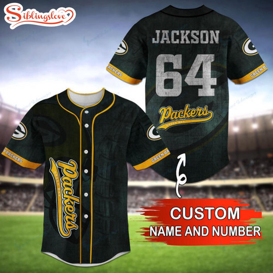 Custom Name And Number football Team Green Bay Packers Baseball Jersey Shirt