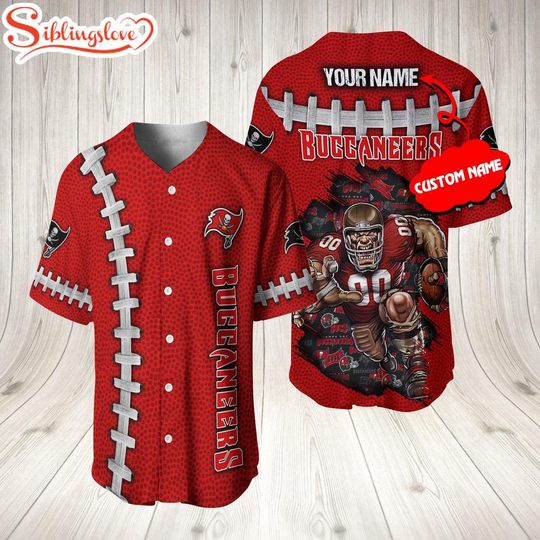 Custom Name Tampa Bay Buccaneers football Mascot 3D Baseball Jersey Shirt