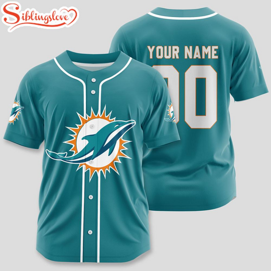 Custom Name And Number Miami Dolphins football Sport Baseball Jersey