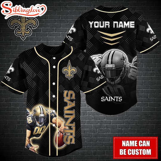 Custom Name football New Orleans Saints Mascot Baseball Jersey