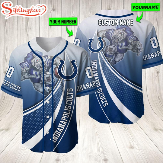 Personalized Name And Number Indianapolis Colts football Mascot Sport Team Baseball Jersey For Fans