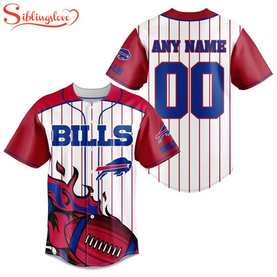 Custom Name And Number Buffalo Bills football Football Baseball Jersey