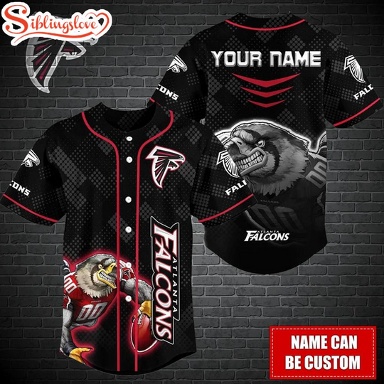 Custom Name football Atlanta Falcons Mascot Baseball Jersey