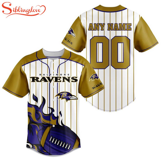 Custom Name And Number Baltimore Ravens football Football Baseball Jersey