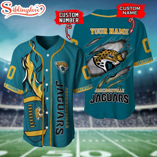 Custom Name And Number Jacksonville Jaguars football Baseball Jersey Shirt