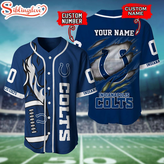 Discover Custom Name And Number Indianapolis Colts football Baseball Jersey Shirt