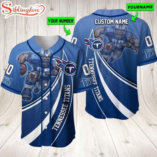 Discover Personalized Name And Number Tennessee Titans football Mascot Sport Team Baseball Jersey For Fans