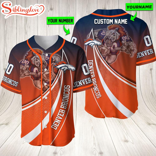 Personalized Name And Number Denver Broncos football Mascot Sport Team Baseball Jersey For Fans
