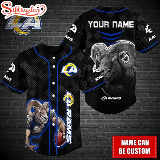 Custom Name football Los Angeles Rams Mascot Baseball Jersey
