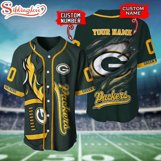 Custom Name And Number Green Bay Packers football Baseball Jersey Shirt