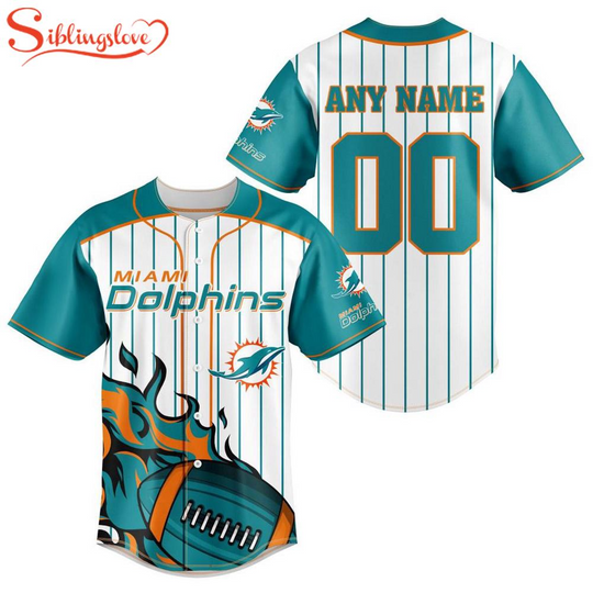 Custom Name And Number Miami Dolphins football Football Baseball Jersey