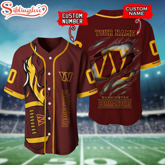 Custom Name And Number Washington Commanders football Baseball Jersey Shirt