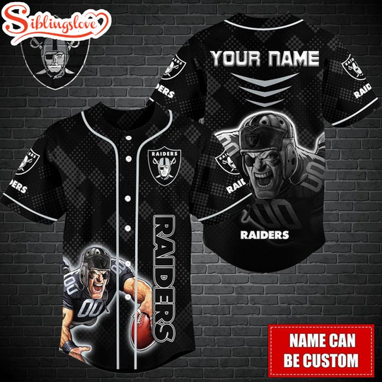 Custom Name football Las Vegas Raiders Mascot Baseball Jersey