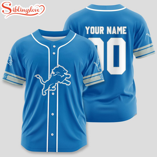 Discover Custom Name And Number Detroit Lions football Sport Baseball Jersey