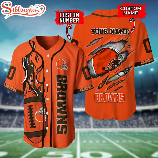 Custom Name And Number Cleveland Browns football Baseball Jersey Shirt