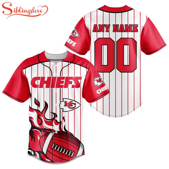 Custom Name And Number Kansas City Chiefs football Football Baseball Jersey