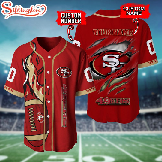 Custom Name And Number San Francisco 49ers football Baseball Jersey Shirt