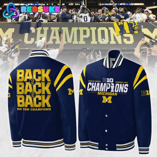 Michigan Wolverines Back to Back Big Ten Conference Champions Baseball Jacket