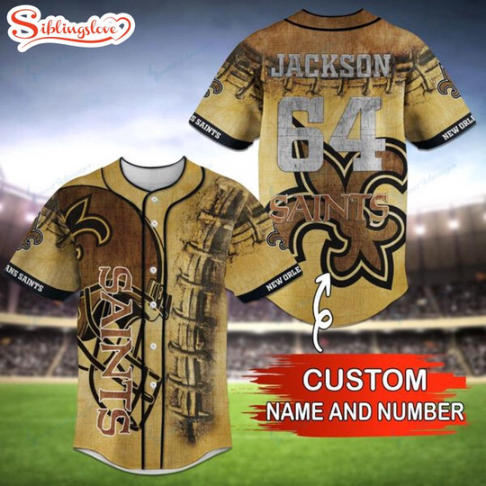 Custom Name And Number football Team New Orleans Saints Baseball Jersey Shirt