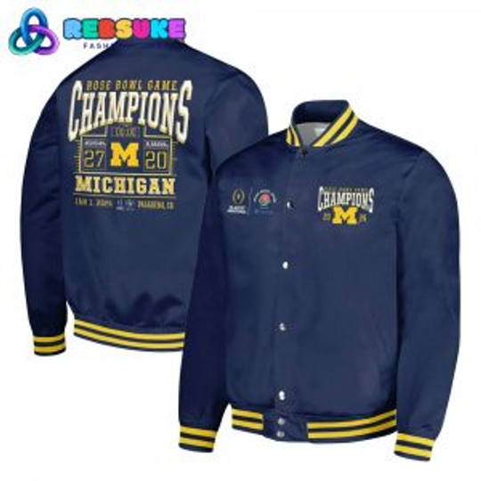 Michigan Wolverines 2024 Rose Bowl Game Champions Baseball Jacket