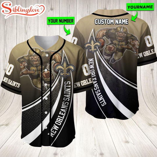 Personalized Name And Number New Orleans Saints football Mascot Sport Team Baseball Jersey For Fans